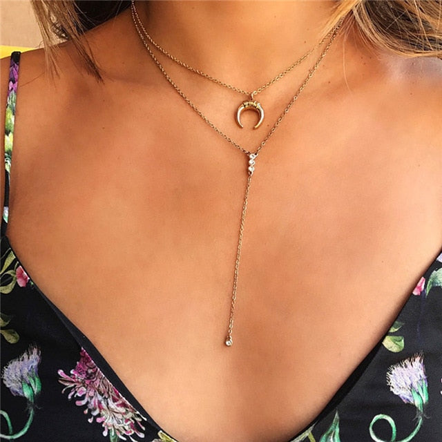 Boho crystal necklaces for women