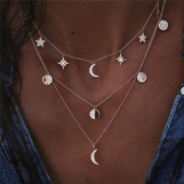 Boho crystal necklaces for women