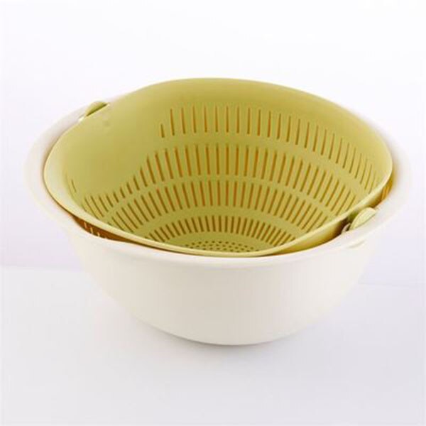 HOMETREE Kitchen Double Layer Strainers Drain Basket Hollow